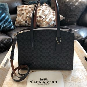 COACH CHARLIE SIGNATURE CARRYALL SHOULDER BAG
